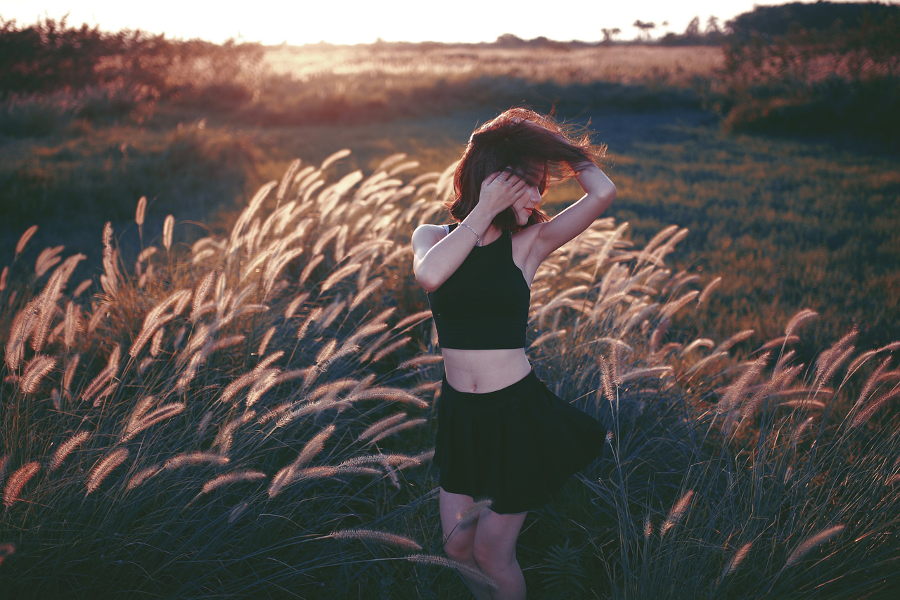 Girl in wheat field
